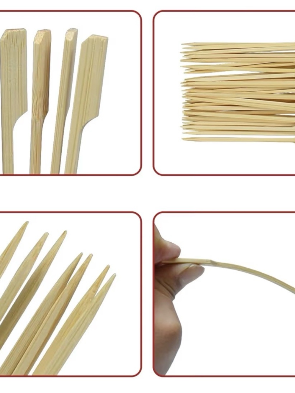 5/$25 Bamboo Cocktail Picks - Natural Wood Skewers - Picture 3 of 5